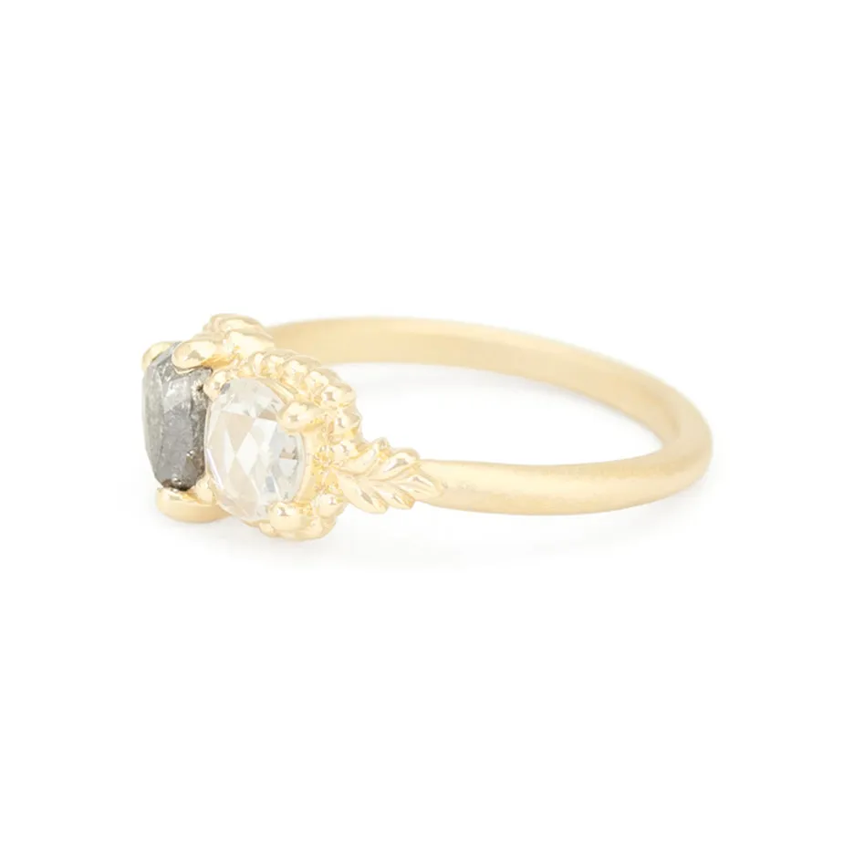 Wood Nymph Duet Ring (LC9126) - Salt and Pepper Pear Diamond & Rose Cut Antique Diamond (Copy) sold by Meghan Thorne Jewlery product image thumbnail 3