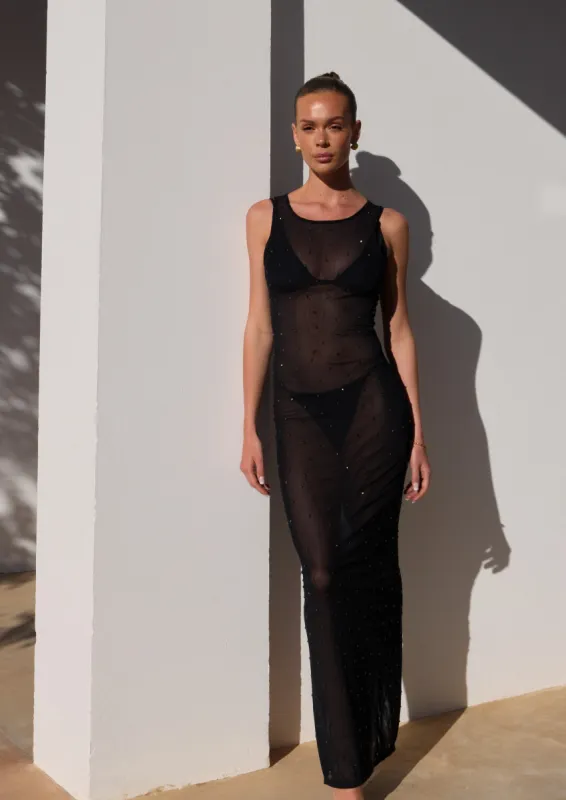 PETITE DUSK DIAMANTE MESH DRESS sold by SLA The Label