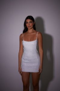 WHITE PETITE LYRA DRESS sold by SLA The Label