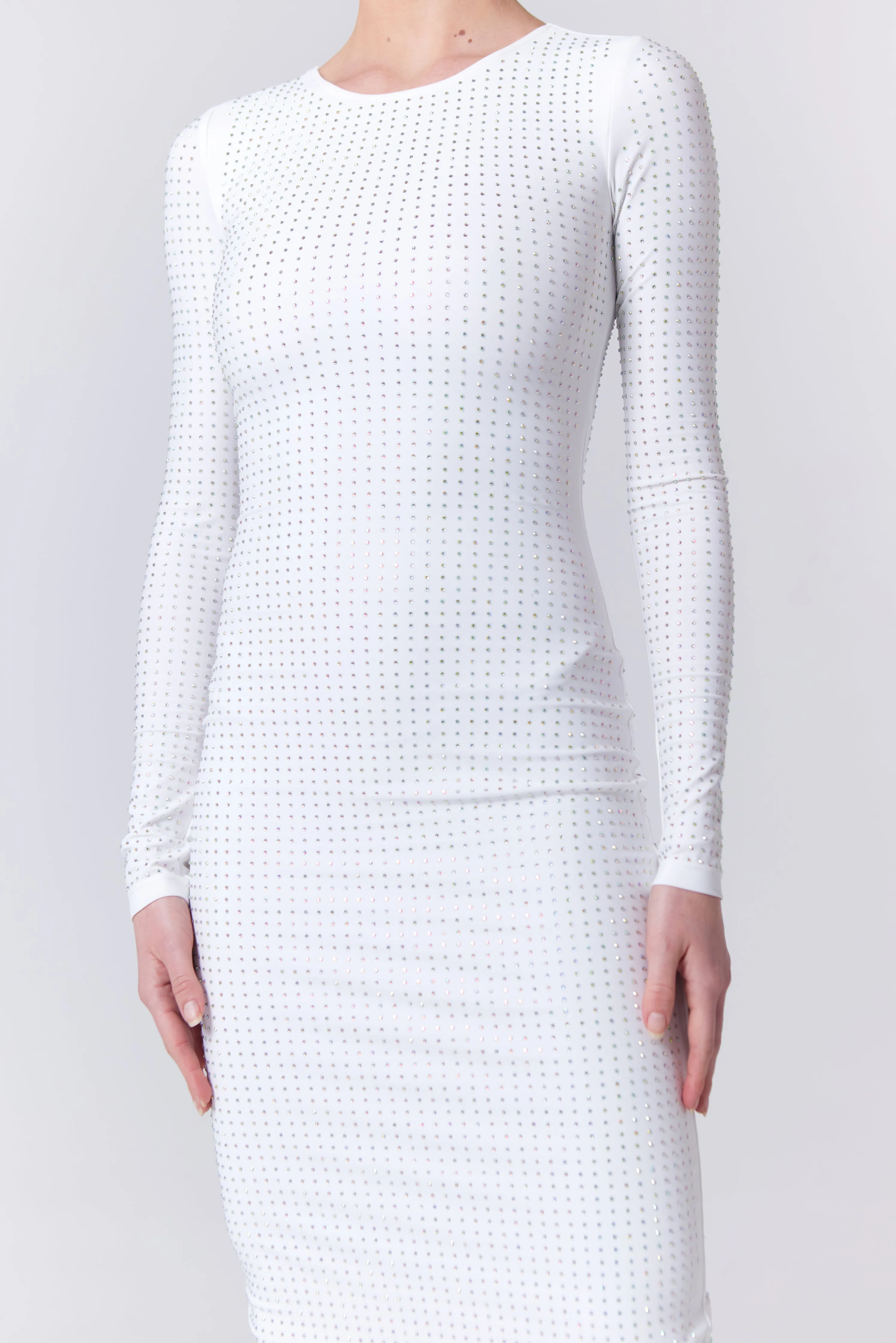 WHITE MARGOT DIAMANTÉ MIDI DRESS sold by SLA The Label product image thumbnail 5