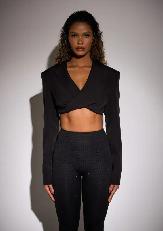 BLACK REID CROPPED BLAZER sold by SLA The Label