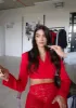 RED REID CROPPED BLAZER sold by SLA The Label