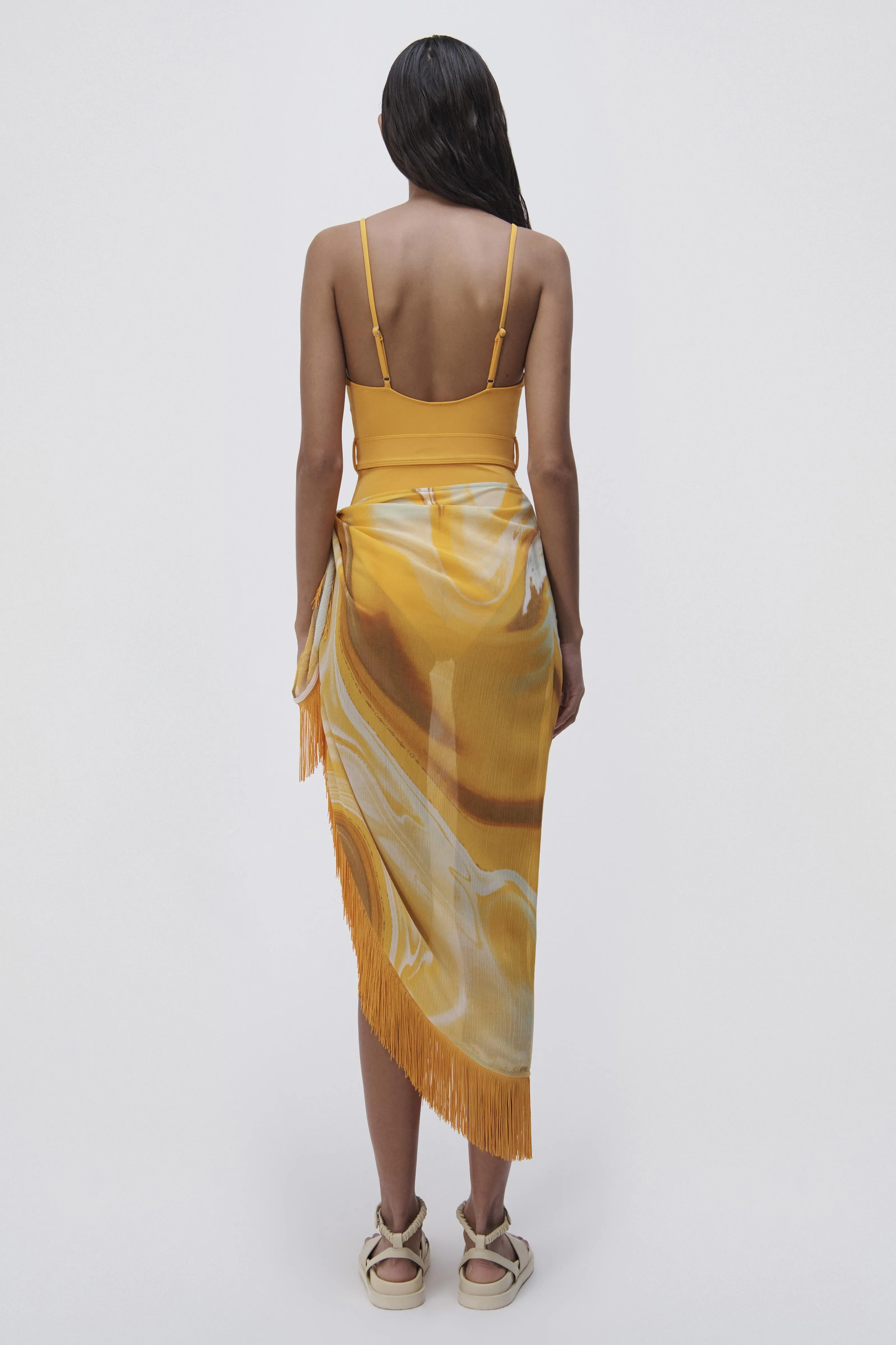Eloise Marble Print Coverup Sarong sold by Simkhai product image thumbnail 5