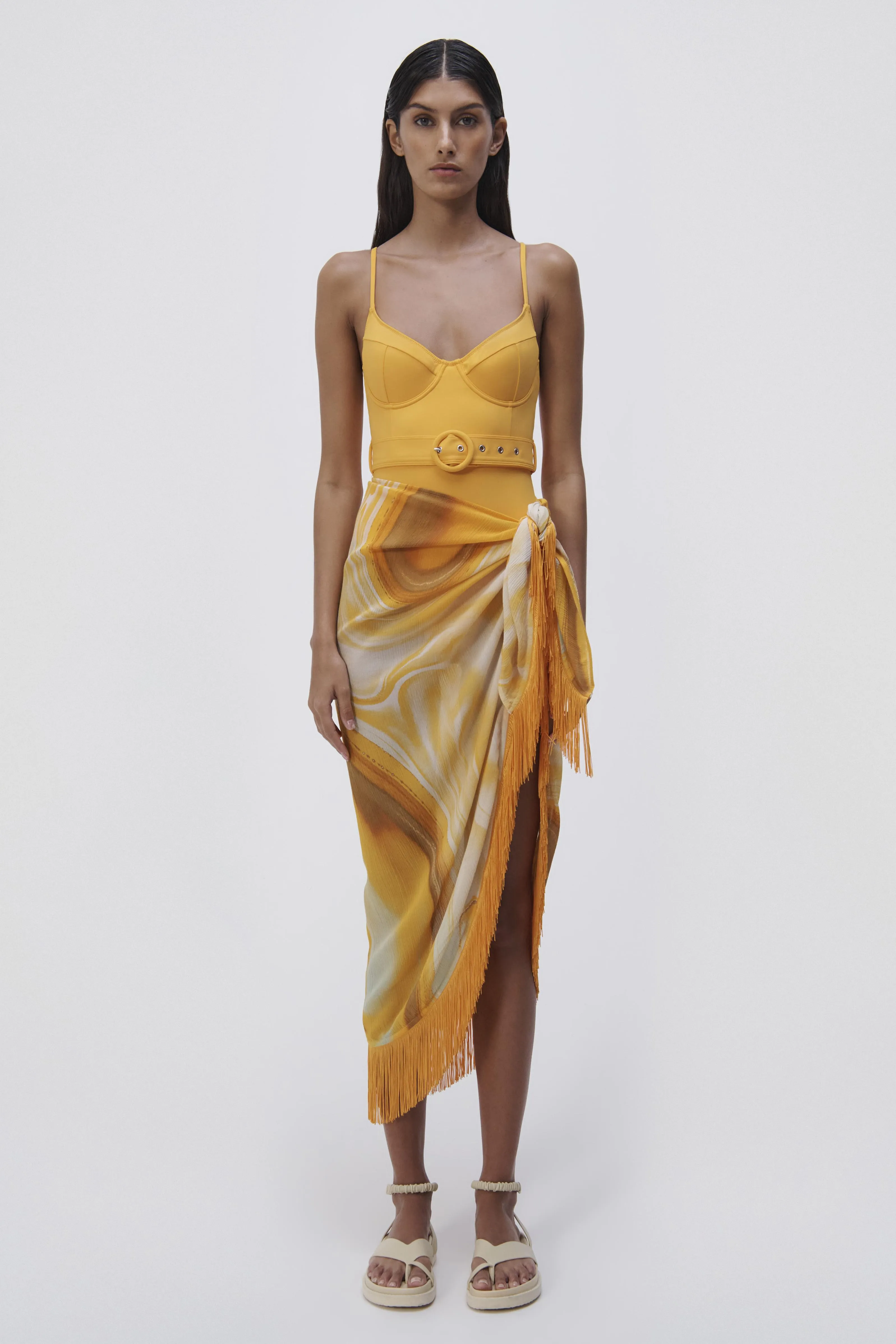 Eloise Marble Print Coverup Sarong sold by Simkhai product image thumbnail 4