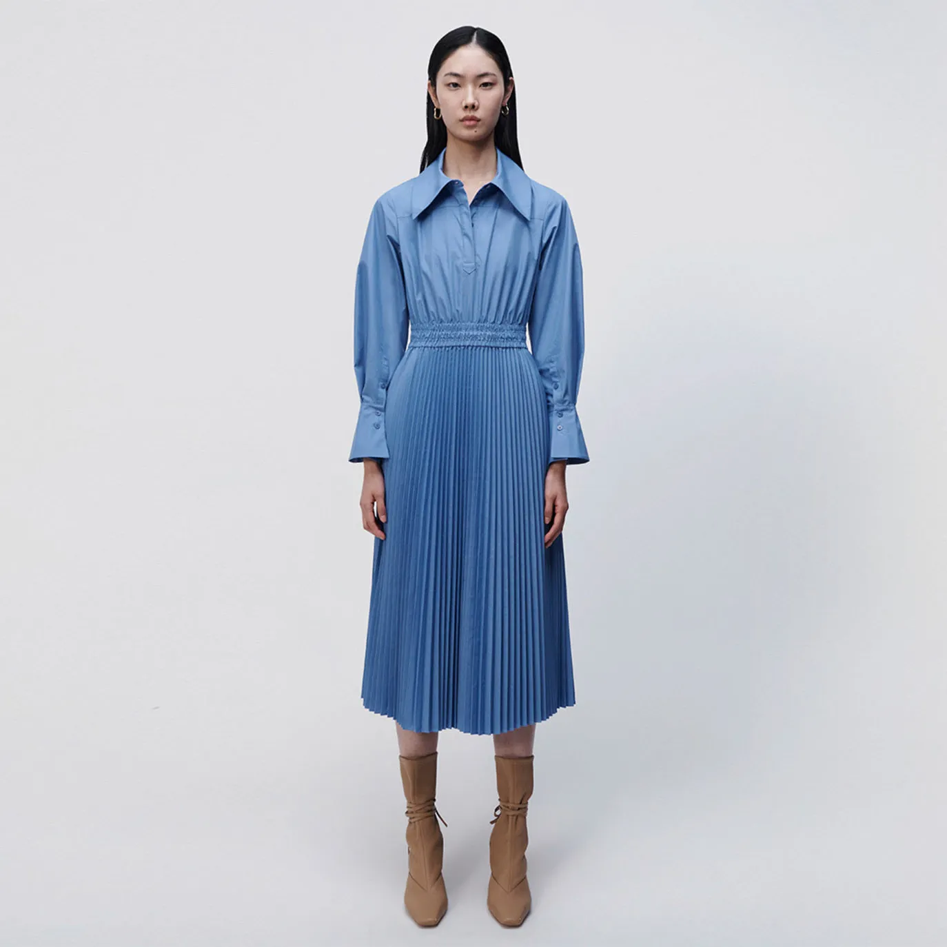 Elka Pleated Poplin Shirt Dress sold by Simkhai