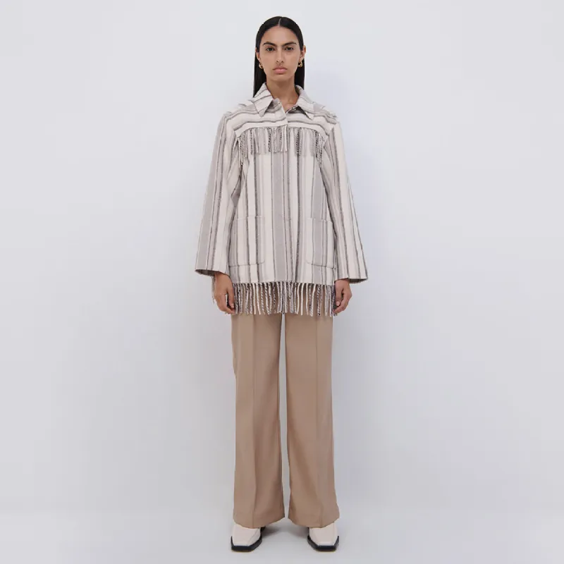 Pierre Wool Fringe Jacket made by Simkhai