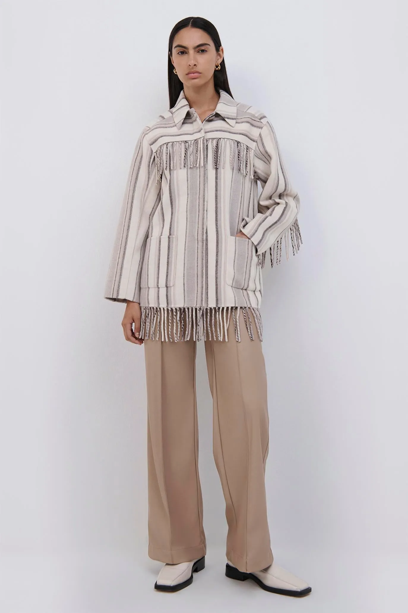 Pierre Wool Fringe Jacket sold by Simkhai product image thumbnail 3