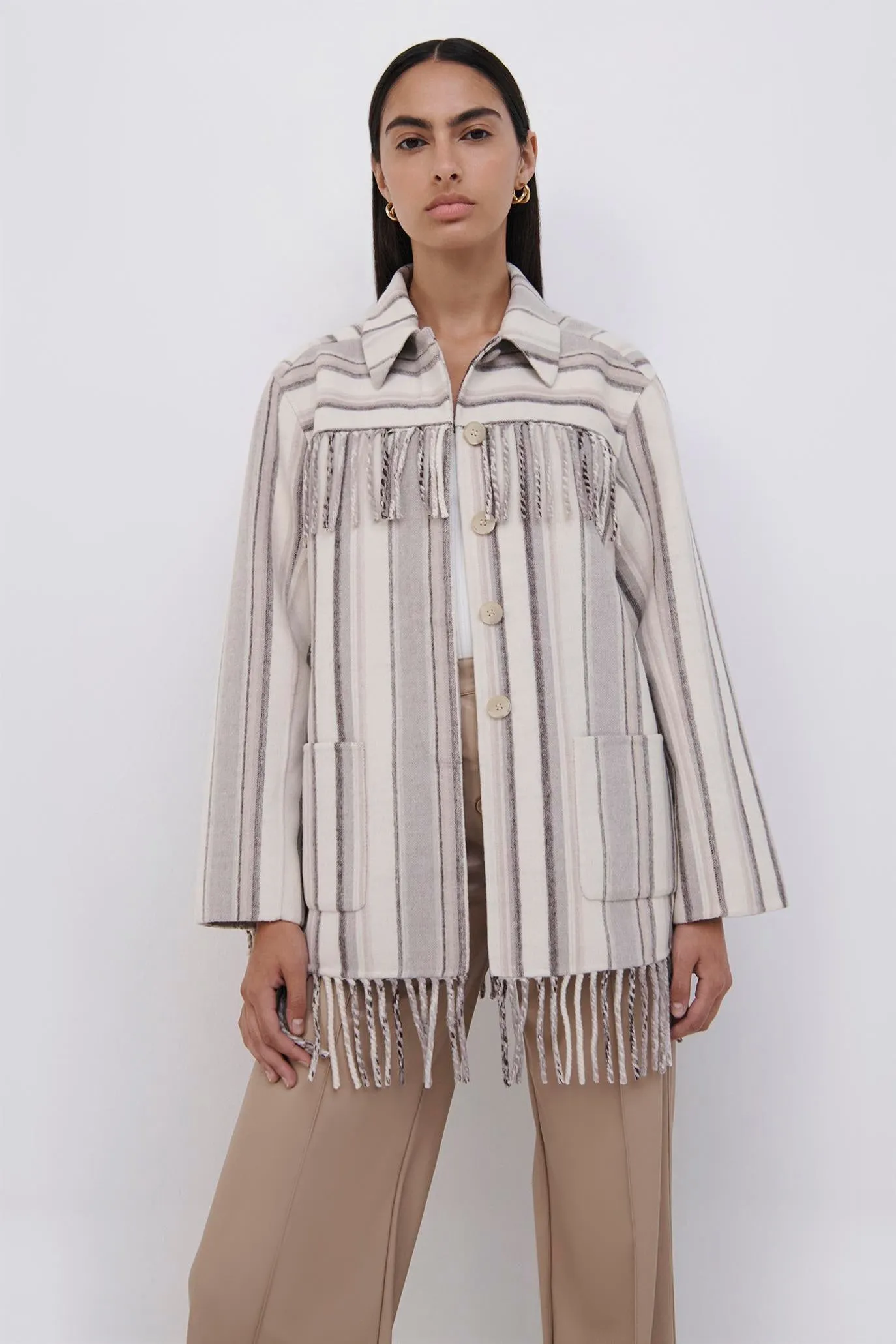 Pierre Wool Fringe Jacket sold by Simkhai product image thumbnail 2