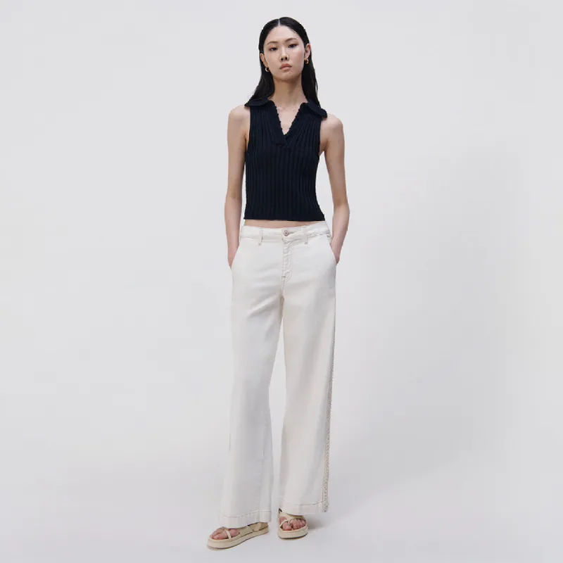 Imani Cotton Pointelle Polo made by Simkhai