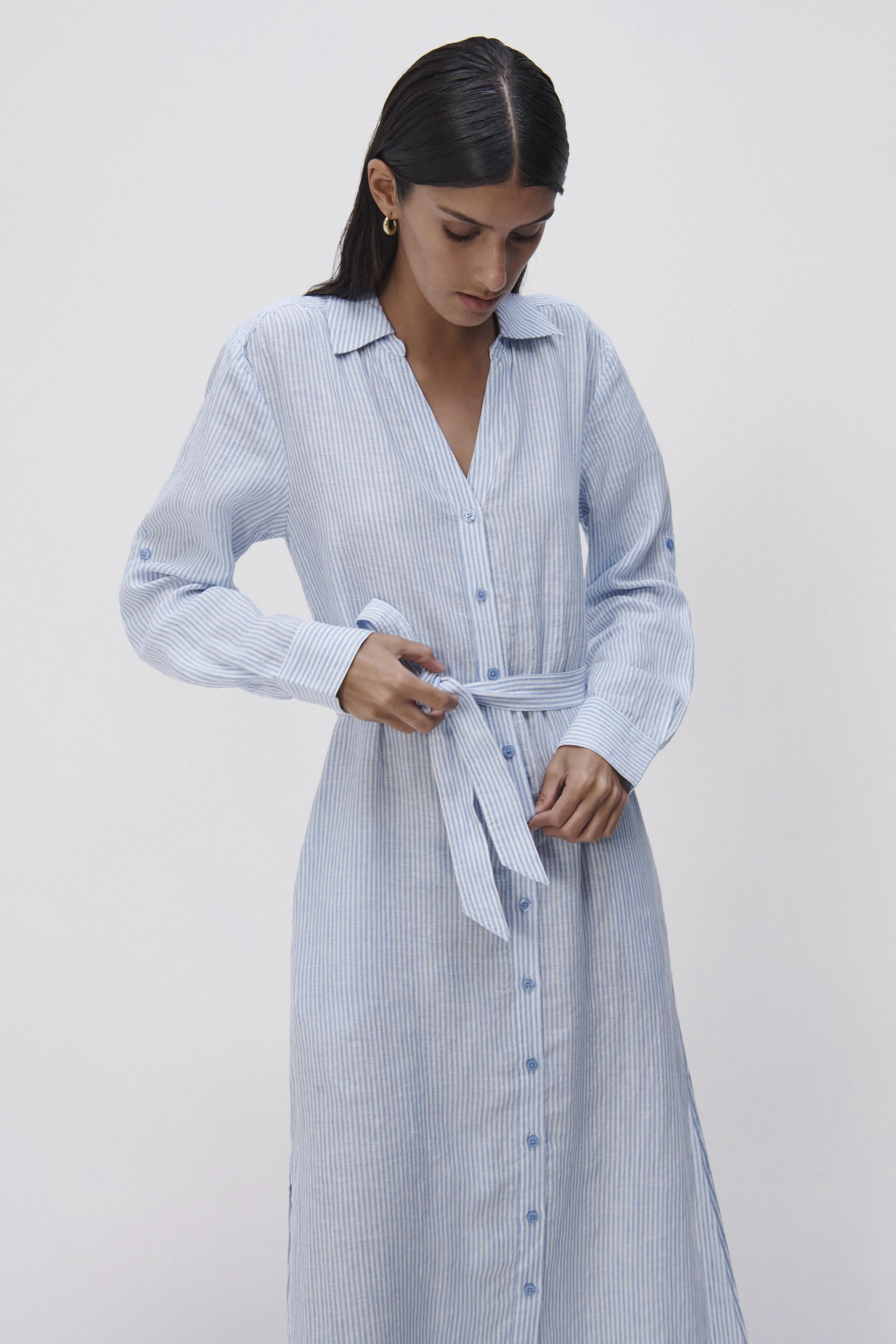 Tallulah Striped Linen Shirt Dress sold by Simkhai product image thumbnail 3