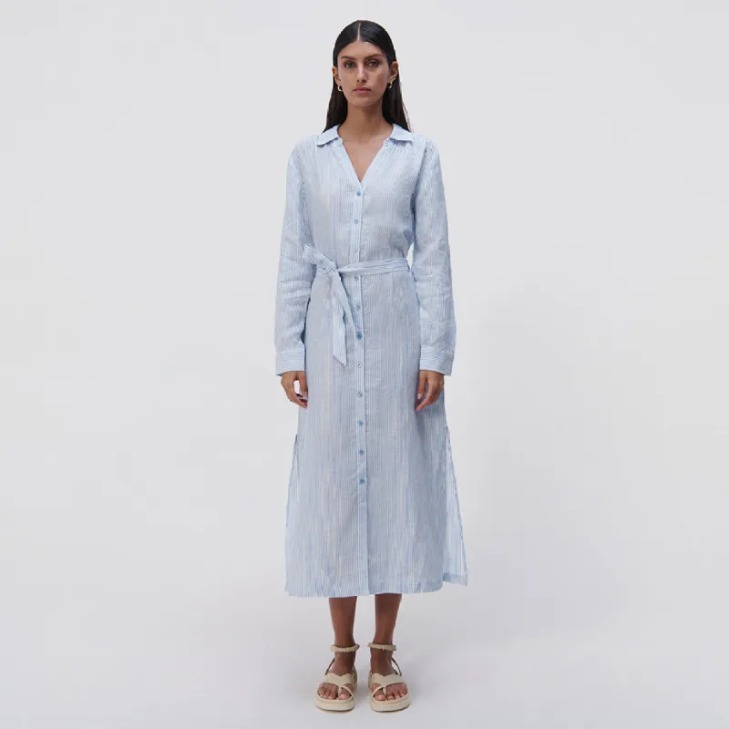 Tallulah Striped Linen Shirt Dress sold by Simkhai