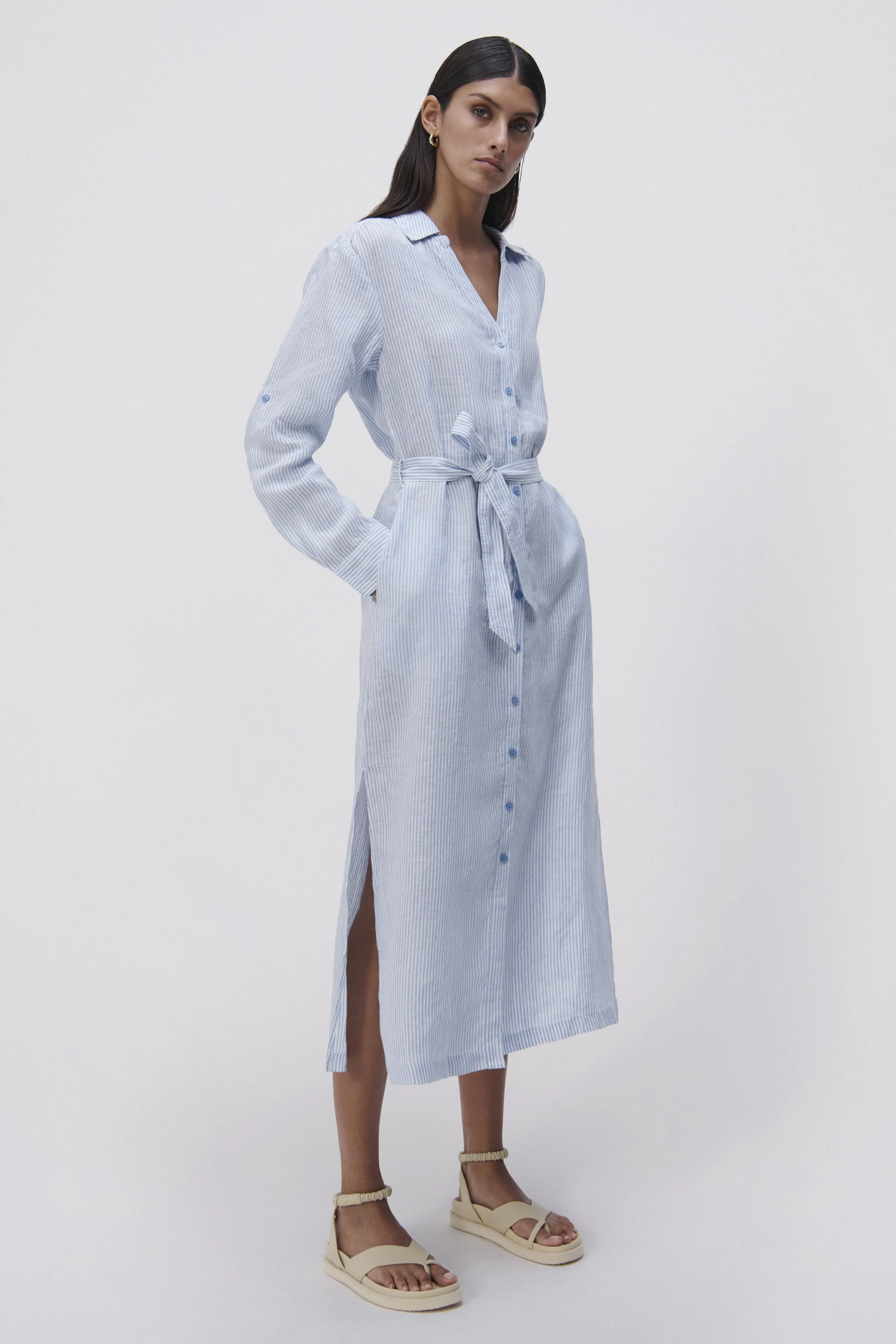 Tallulah Striped Linen Shirt Dress sold by Simkhai product image thumbnail 2