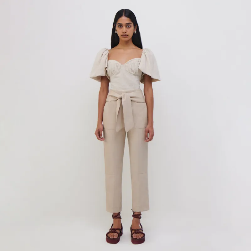 Quince Linen Crop Top made by Simkhai