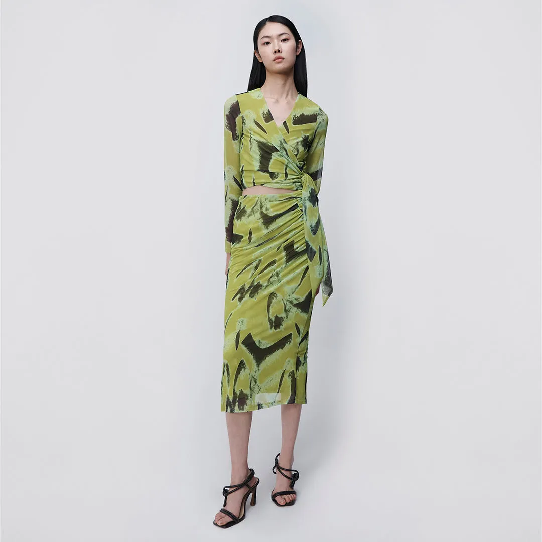 Kensingten Printed Mesh Skirt sold by Simkhai