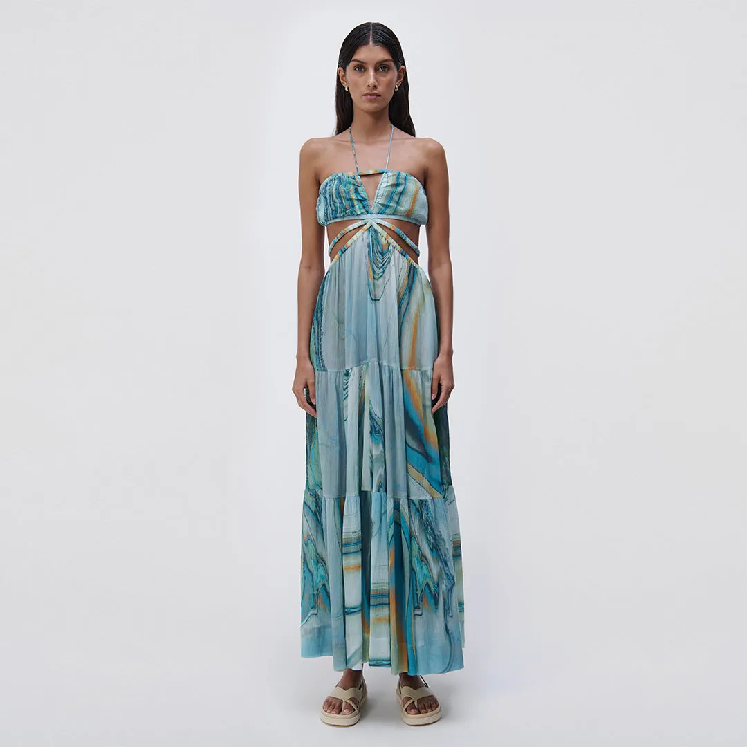 Shailene Marble Print Coverup Maxi sold by Simkhai
