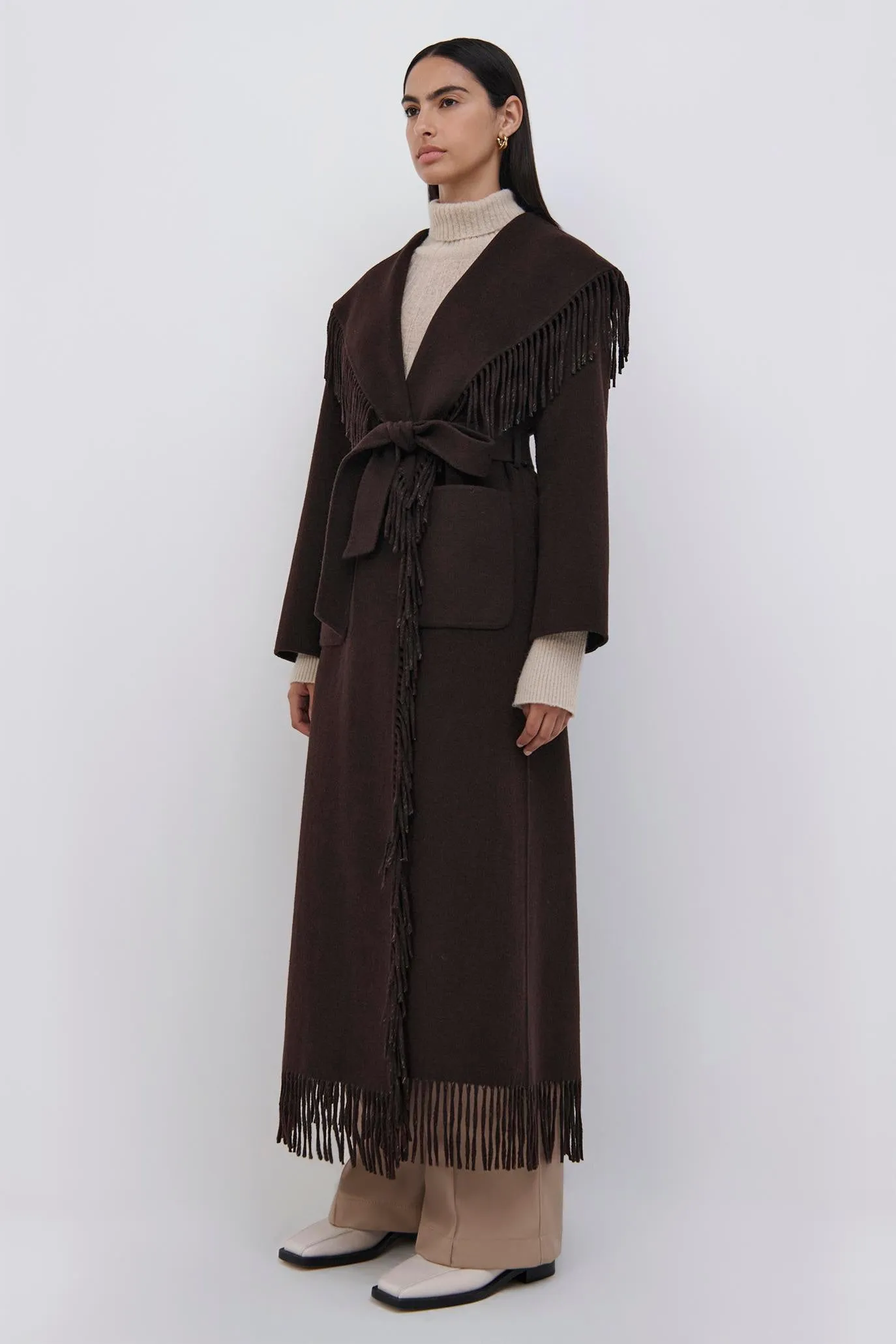 Carrie Wool Fringe Coat sold by Simkhai product image thumbnail 4