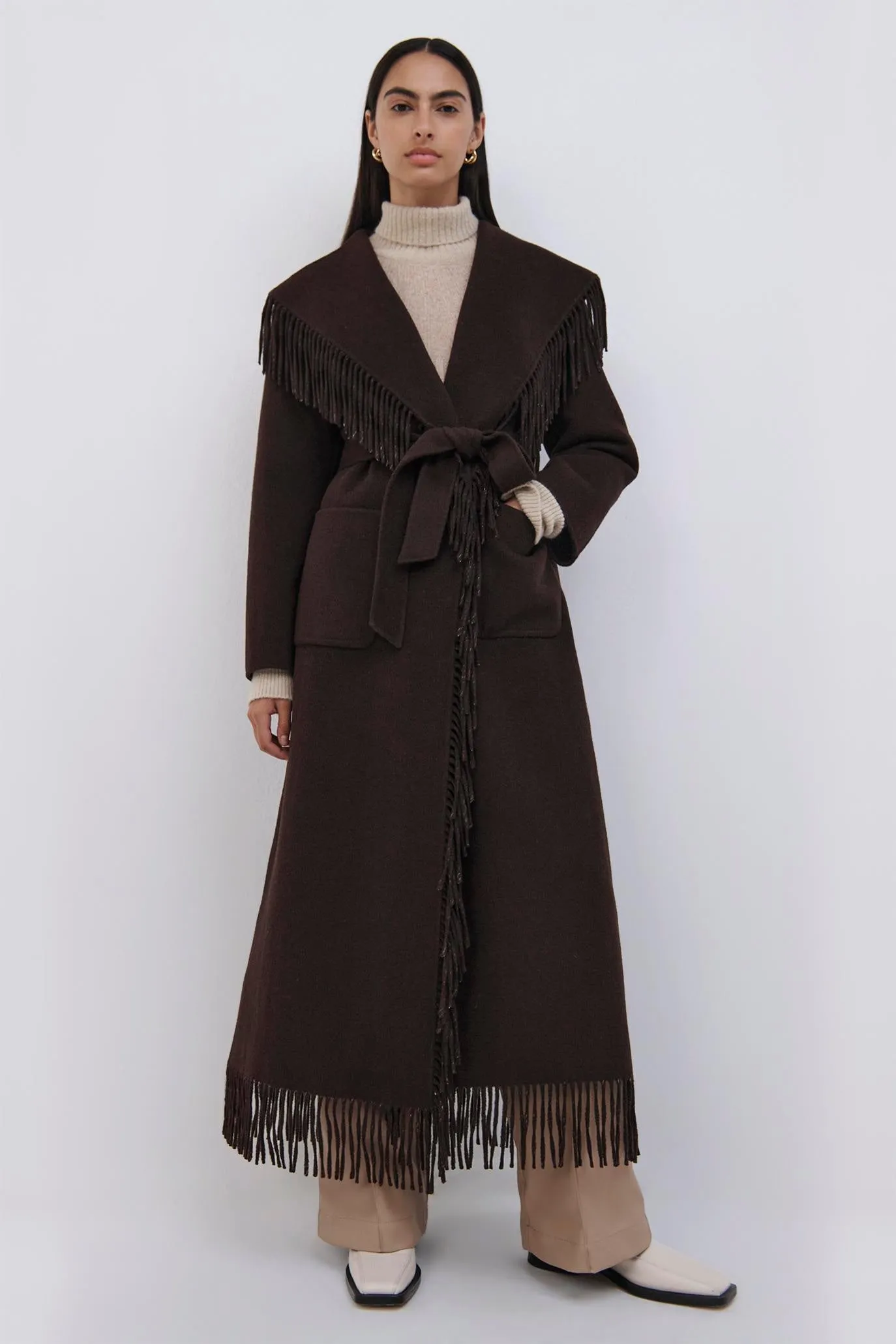 Carrie Wool Fringe Coat sold by Simkhai product image thumbnail 2