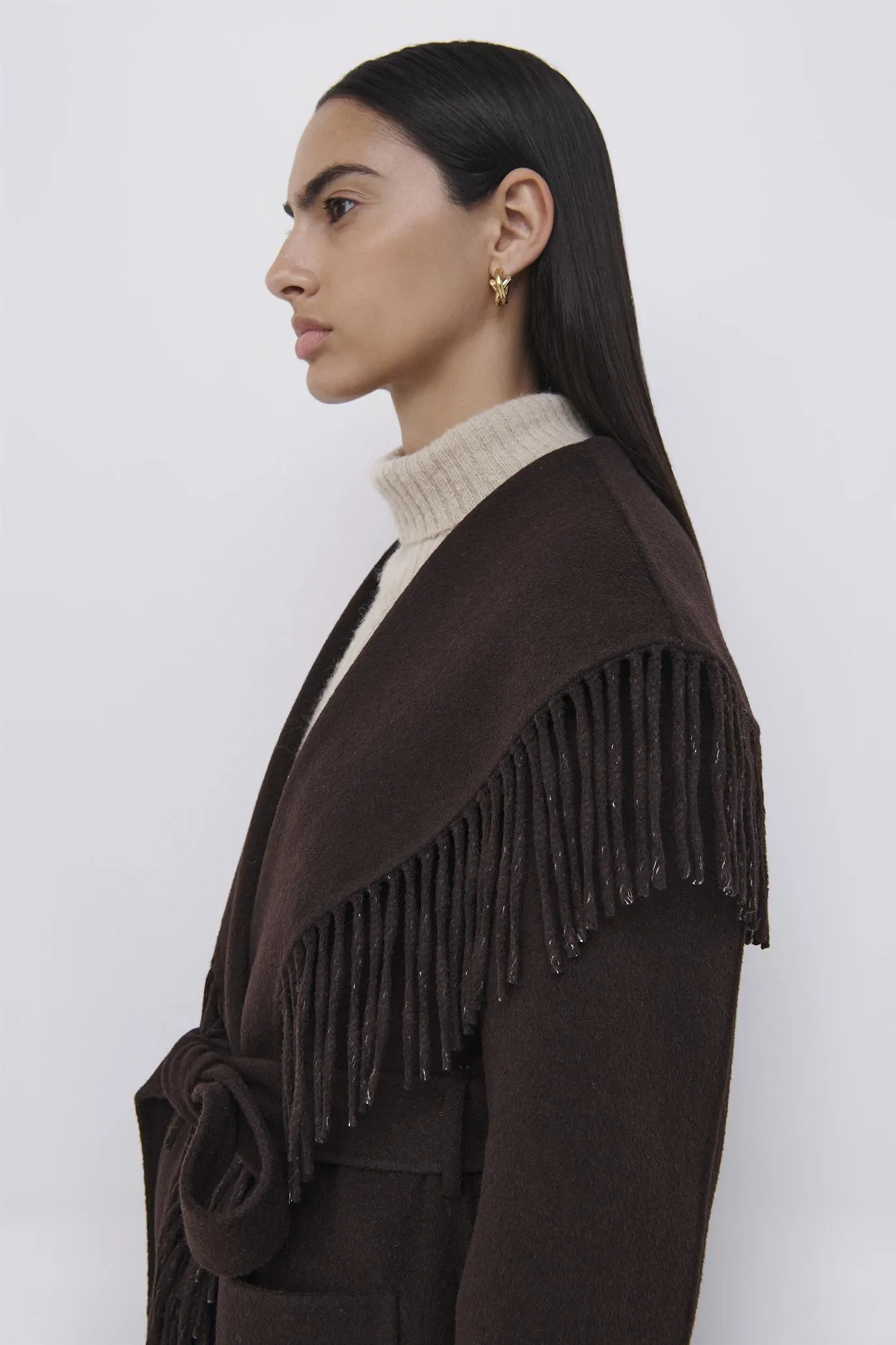 Carrie Wool Fringe Coat sold by Simkhai product image thumbnail 3