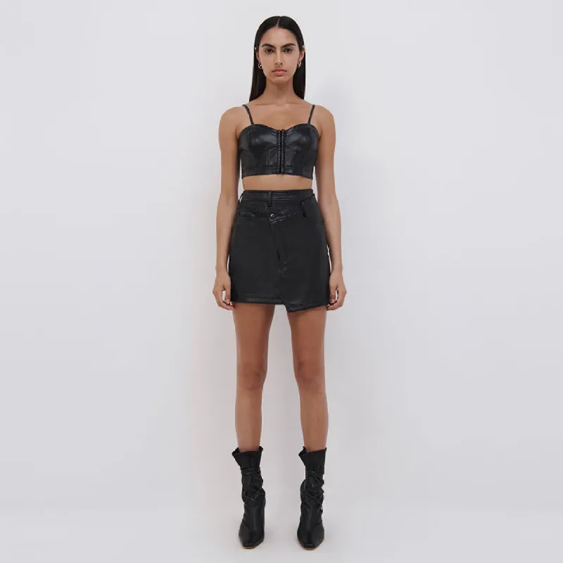 Enzo Vegan Leather Mini Skirt made by Simkhai