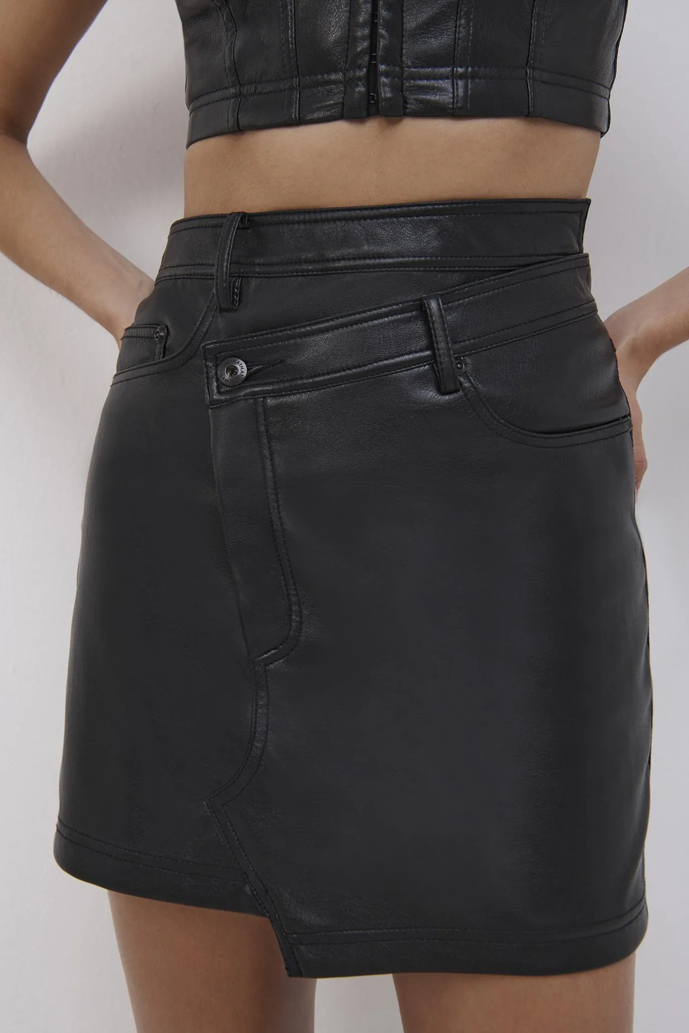 Enzo Vegan Leather Mini Skirt sold by Simkhai product image thumbnail 3