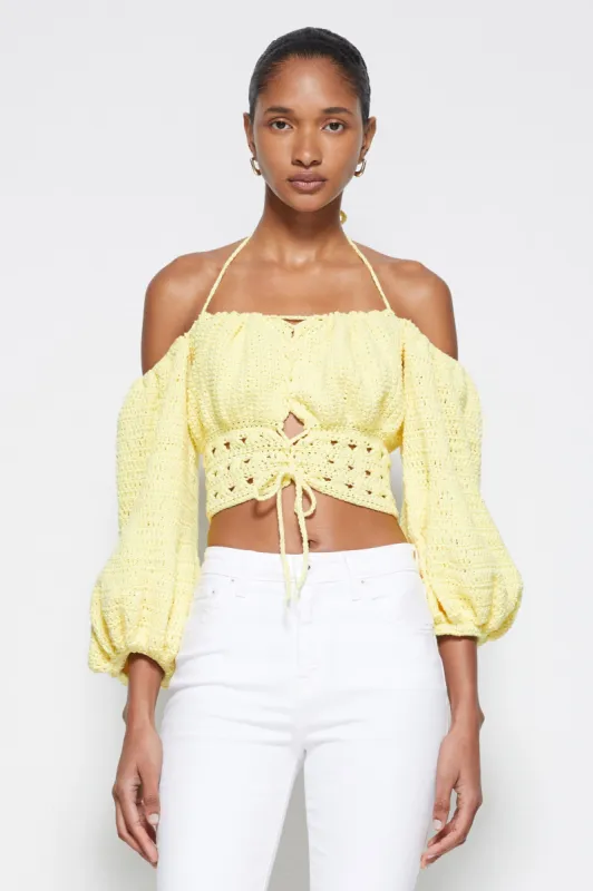 JS x Elexiay Crochet Top made by Simkhai