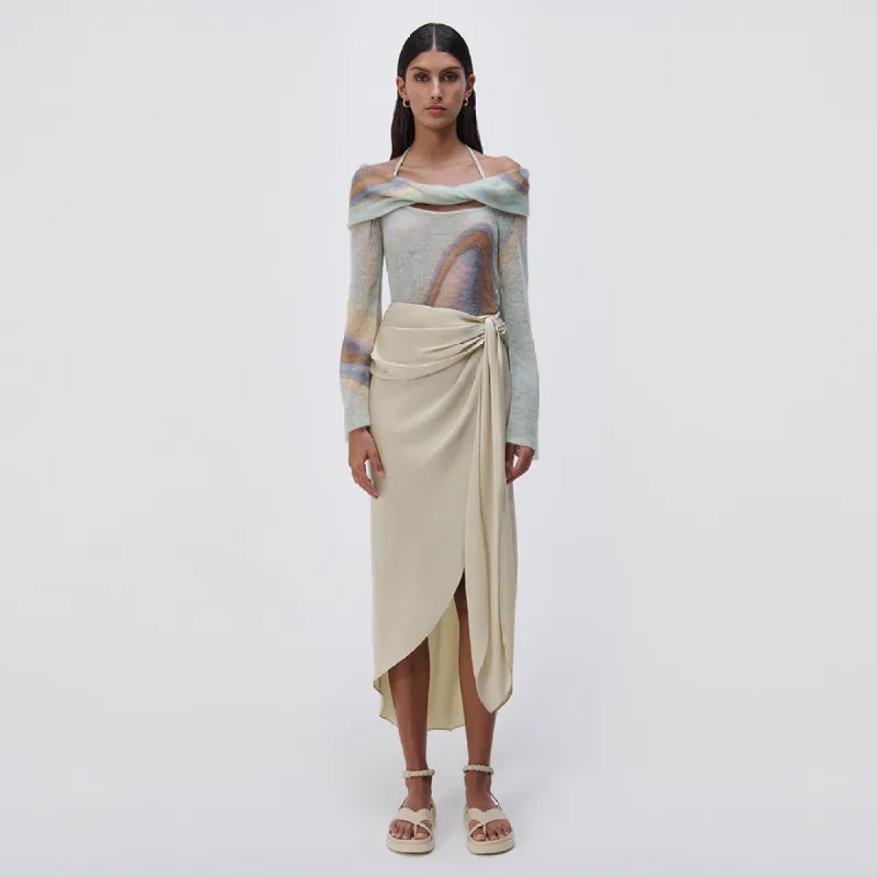 Cambria Digital Mohair Halter Top made by Simkhai