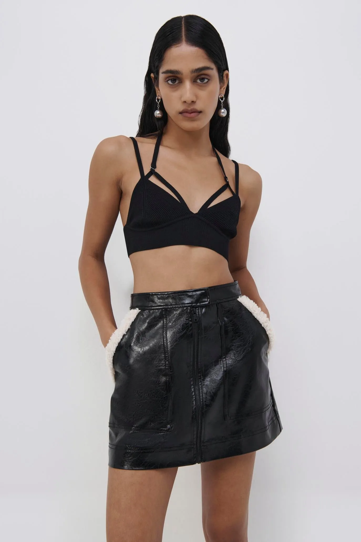 Kinsey Vegan Leather Mini Skirt sold by Simkhai product image thumbnail 4