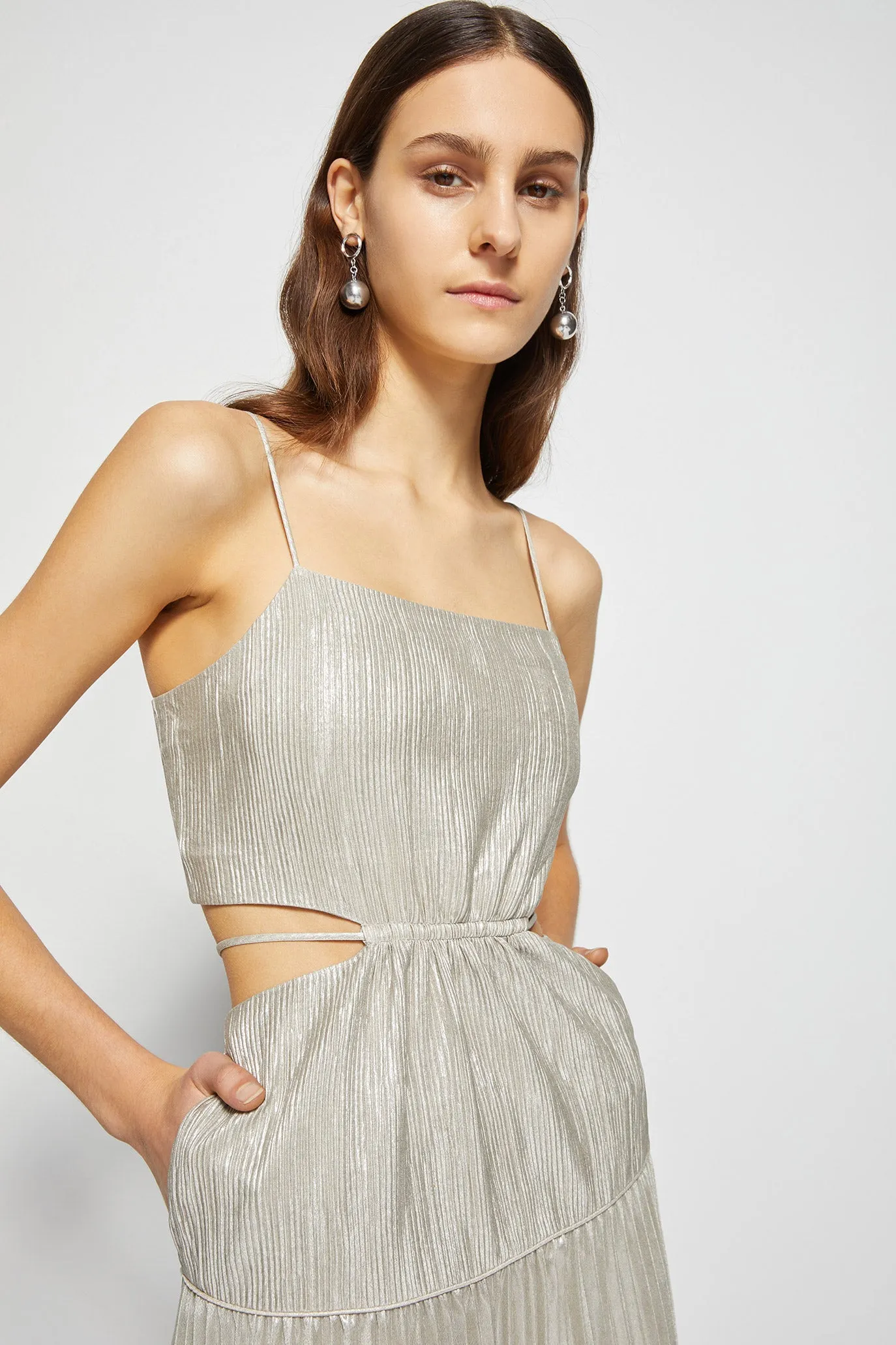 Daisy Plisse Lame Dress sold by Simkhai product image thumbnail 2