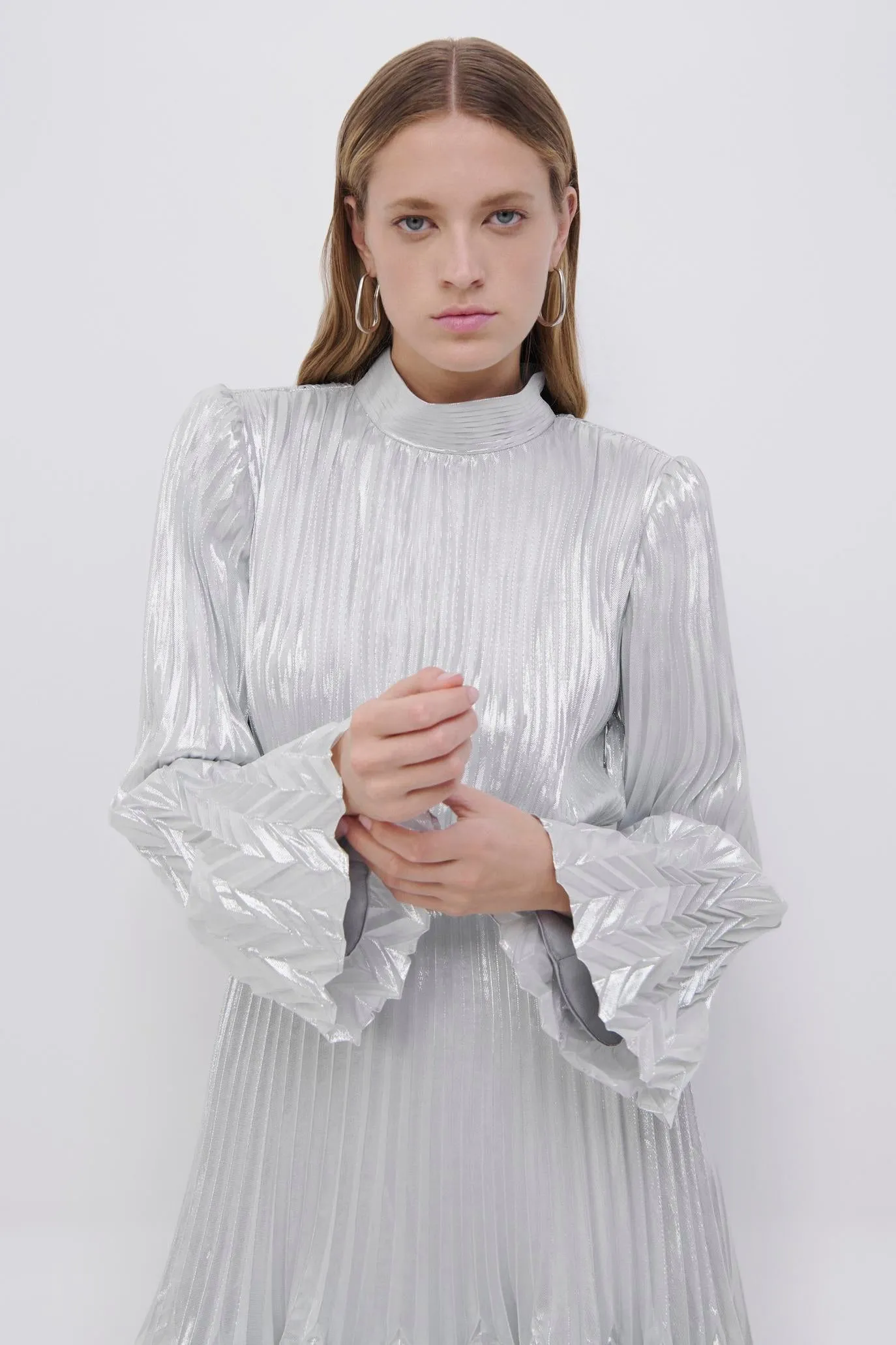 Masha Metallic Chevron Midi Dress sold by Simkhai product image thumbnail 3