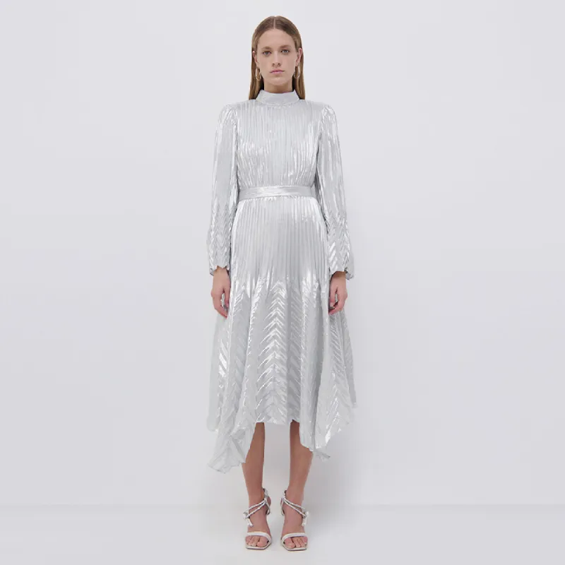 Masha Metallic Chevron Midi Dress made by Simkhai