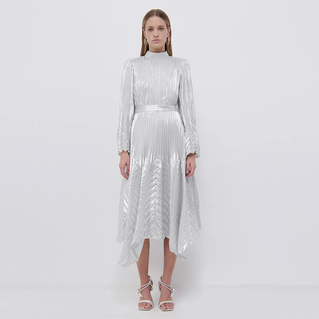 Masha Metallic Chevron Midi Dress sold by Simkhai