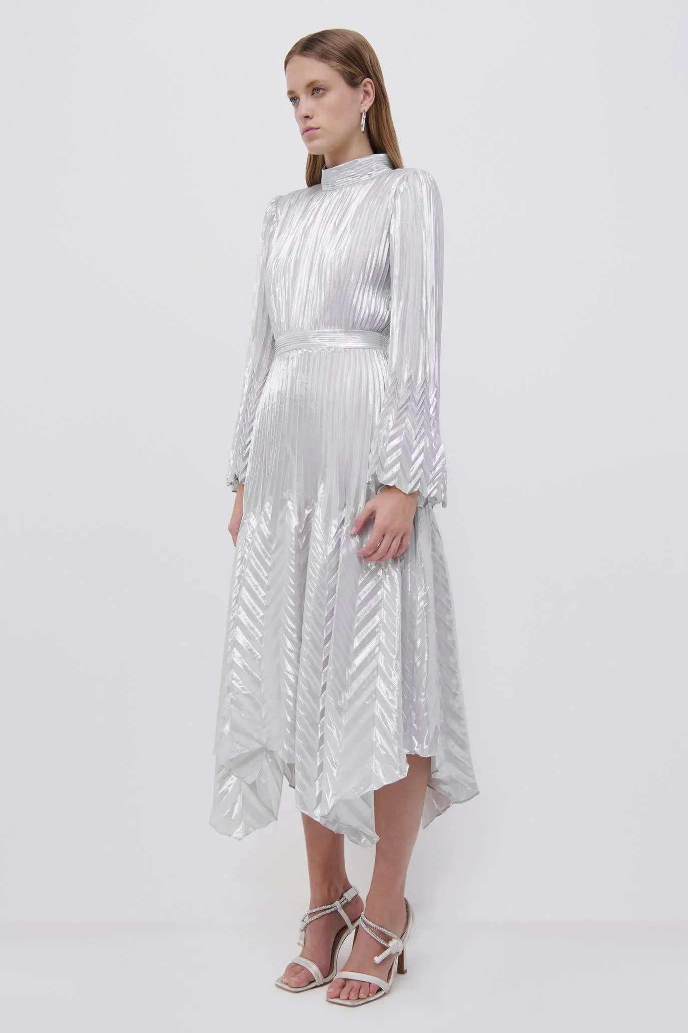 Masha Metallic Chevron Midi Dress sold by Simkhai product image thumbnail 5