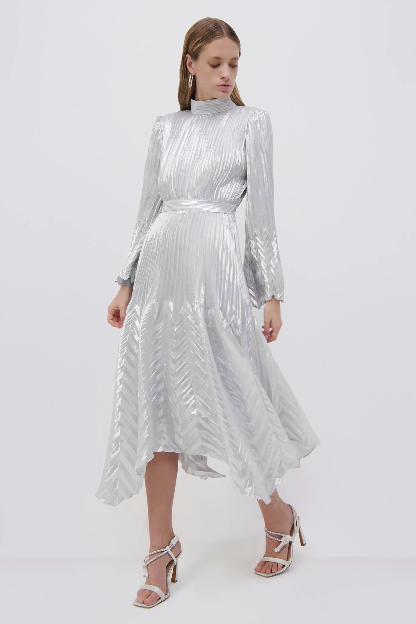 Masha Metallic Chevron Midi Dress sold by Simkhai product image thumbnail 4