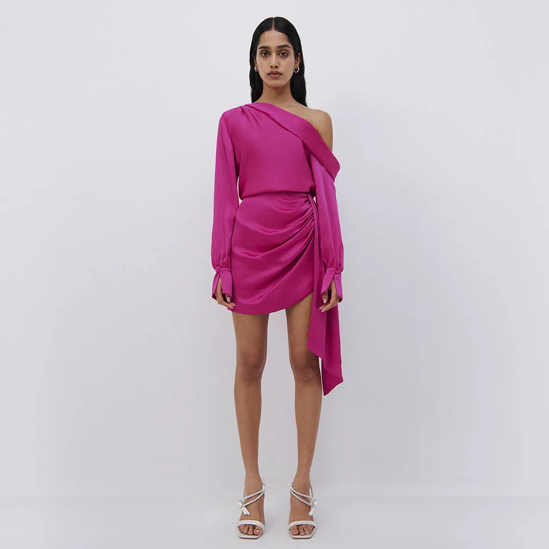 Mae Draped Satin Mini Skirt sold by Simkhai