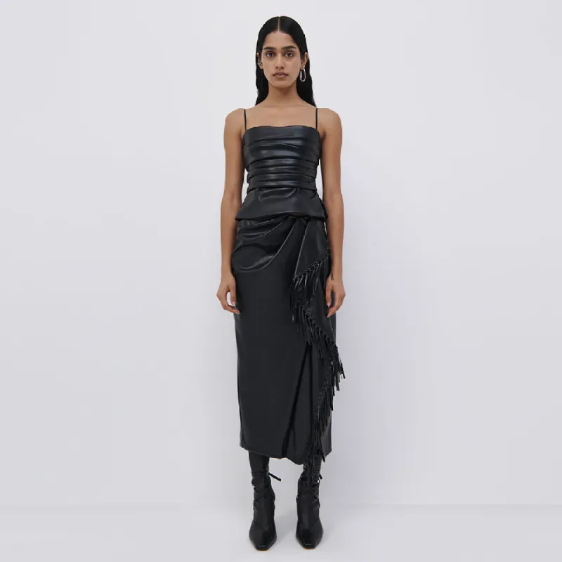 Imara Vegan Leather Bustier Top made by Simkhai