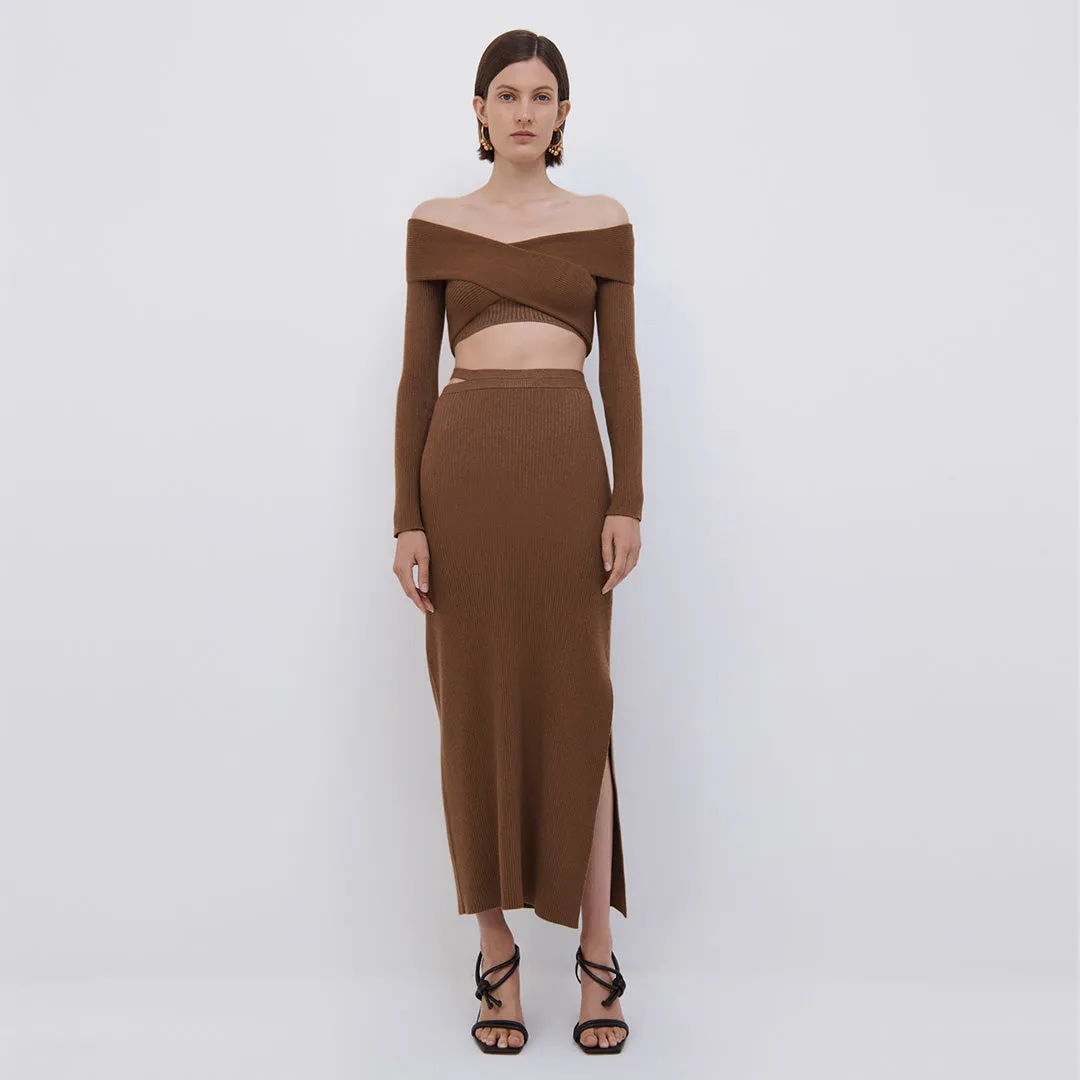 Archie Recycled Rib Midi Skirt sold by Simkhai
