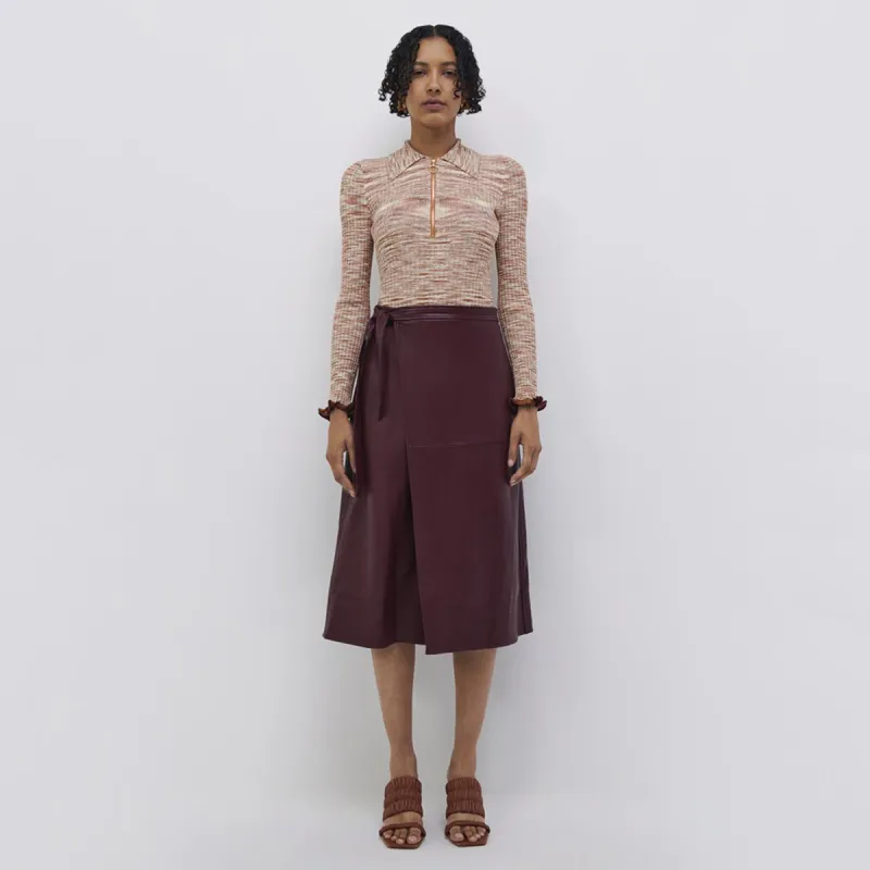 Bia Vegan Leather Wrap Skirt sold by Simkhai