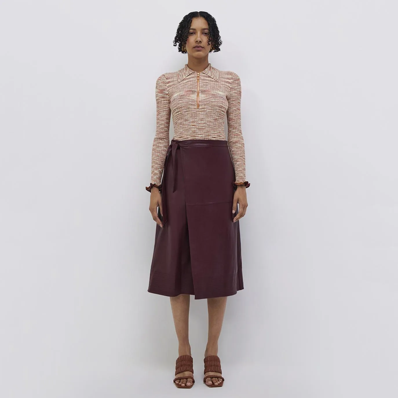 Bia Vegan Leather Wrap Skirt sold by Simkhai