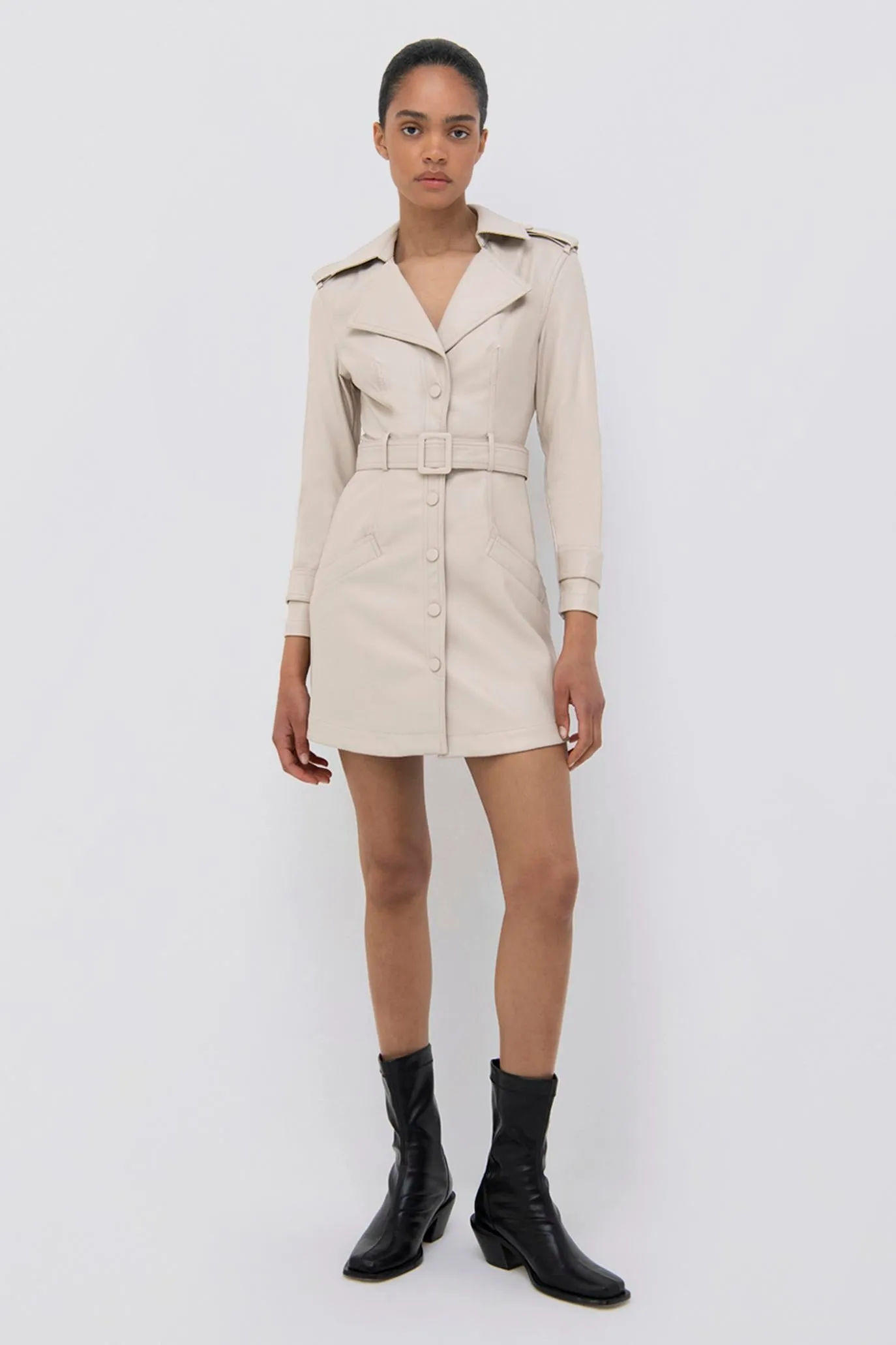 Chandler Vegan Leather Mini Dress sold by Simkhai