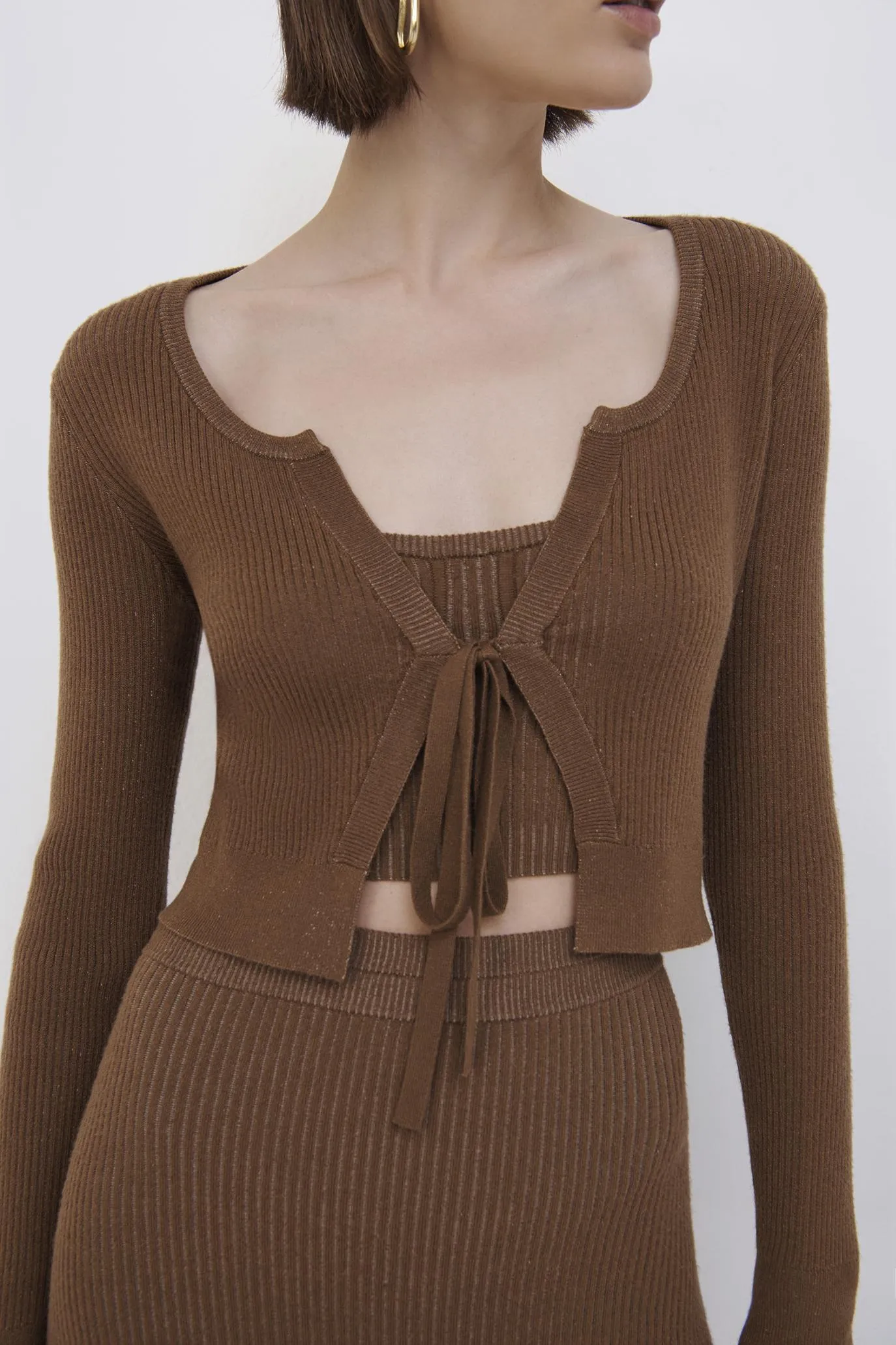 Shelby Recycled Rib Tie Front Cardigan sold by Simkhai product image thumbnail 5