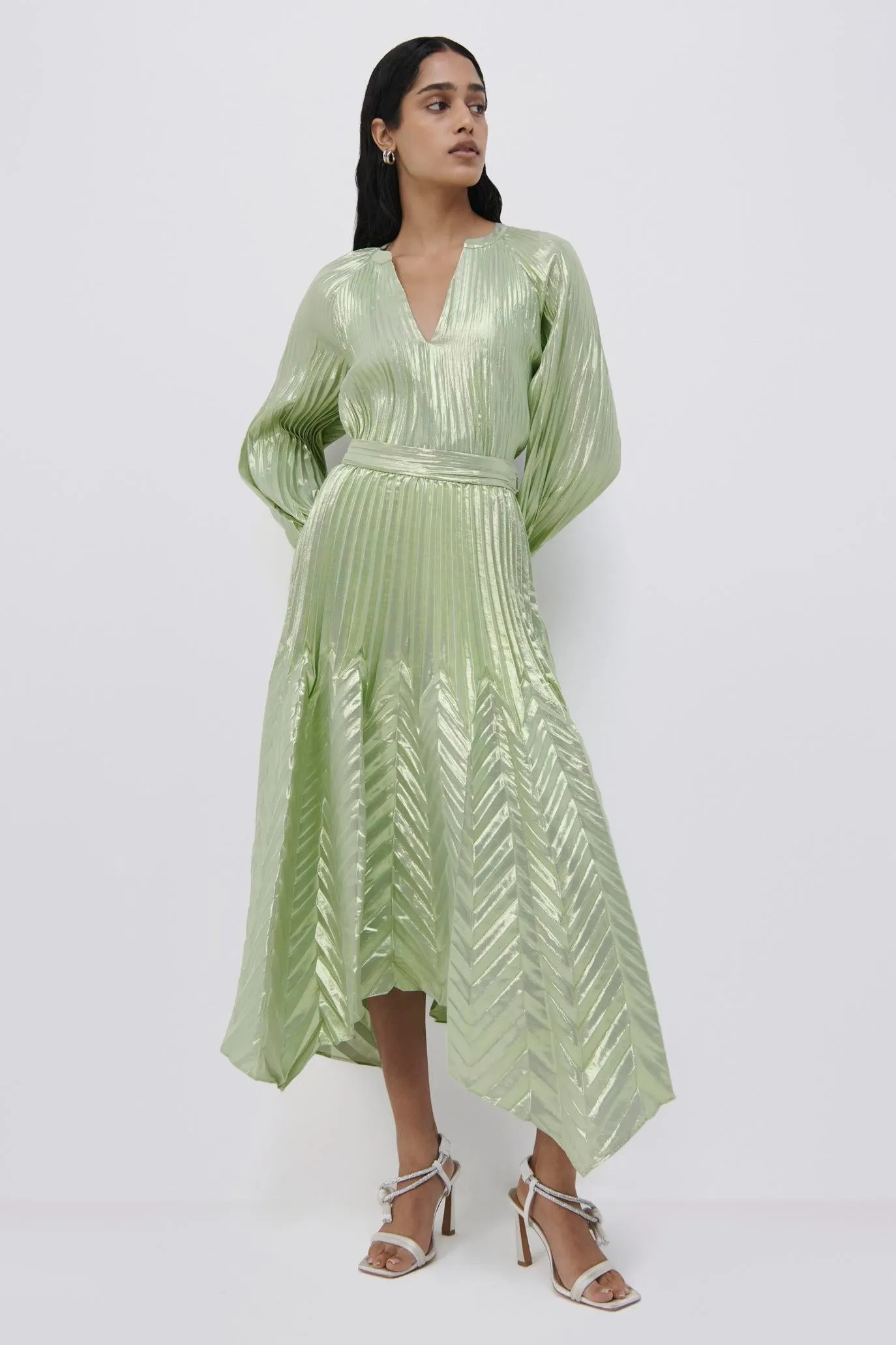 Char Metallic Chevron Plisse Top sold by Simkhai product image thumbnail 3