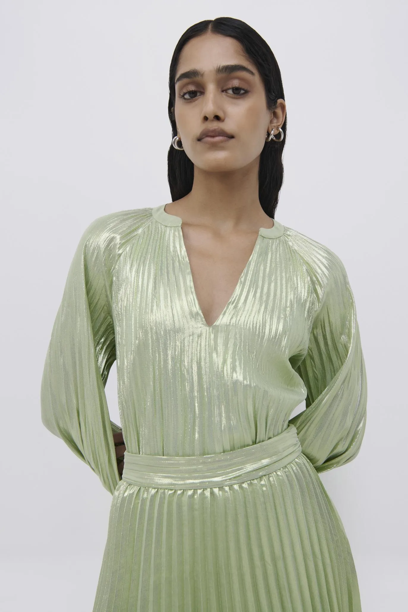 Char Metallic Chevron Plisse Top sold by Simkhai product image thumbnail 2