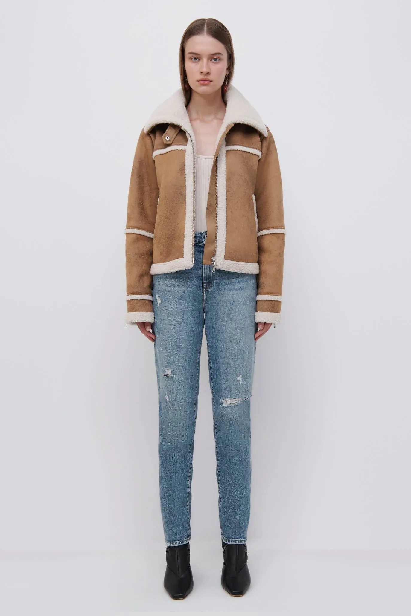 Akira Vegan Sherpa Jacket sold by Simkhai product image thumbnail 5