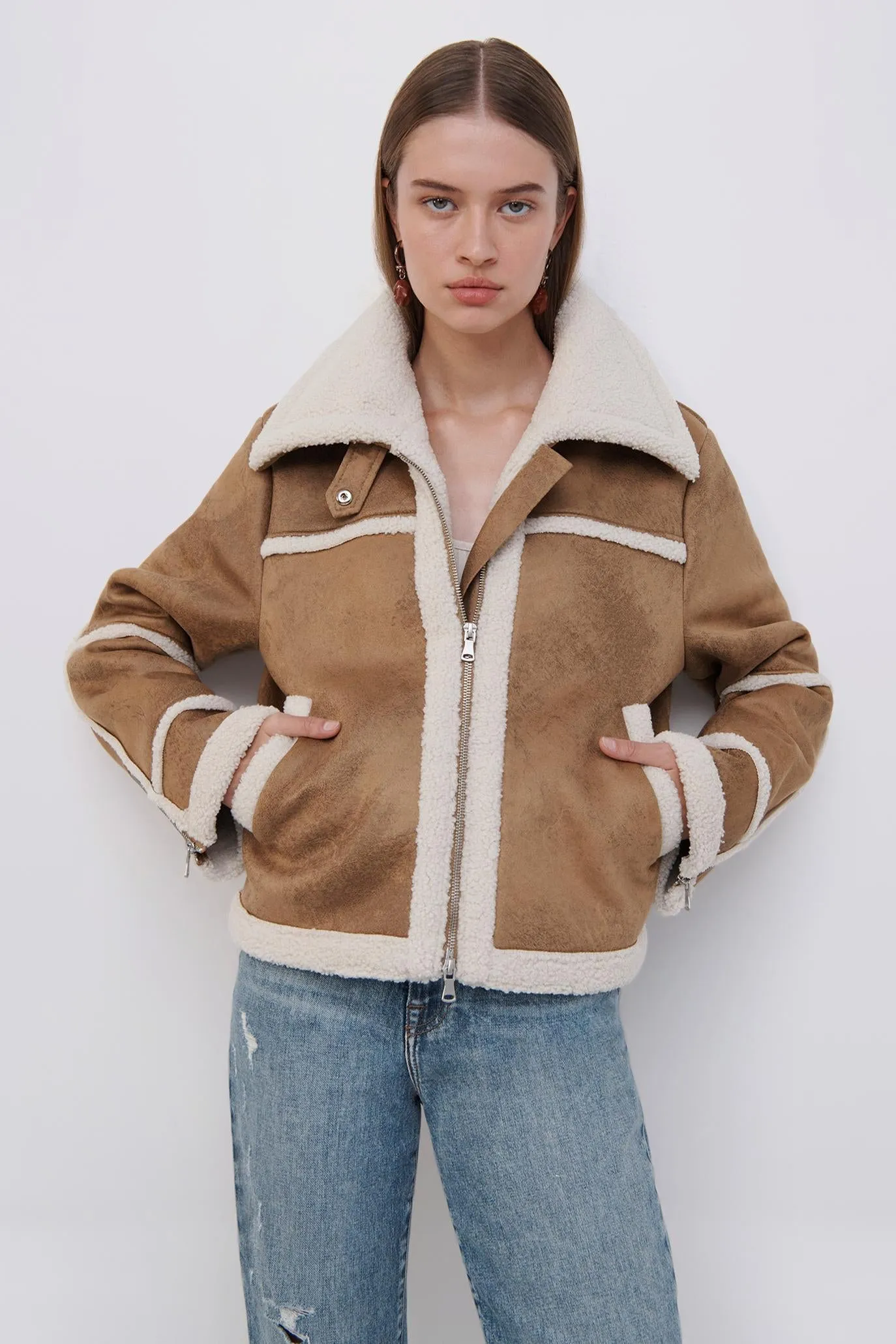 Akira Vegan Sherpa Jacket sold by Simkhai product image thumbnail 4