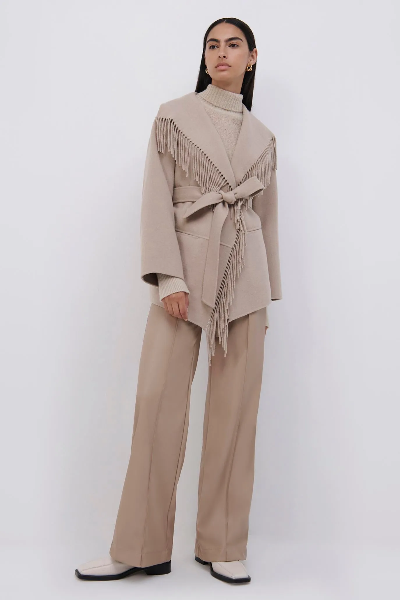 Rowen Wool Fringe Coat sold by Simkhai product image thumbnail 3