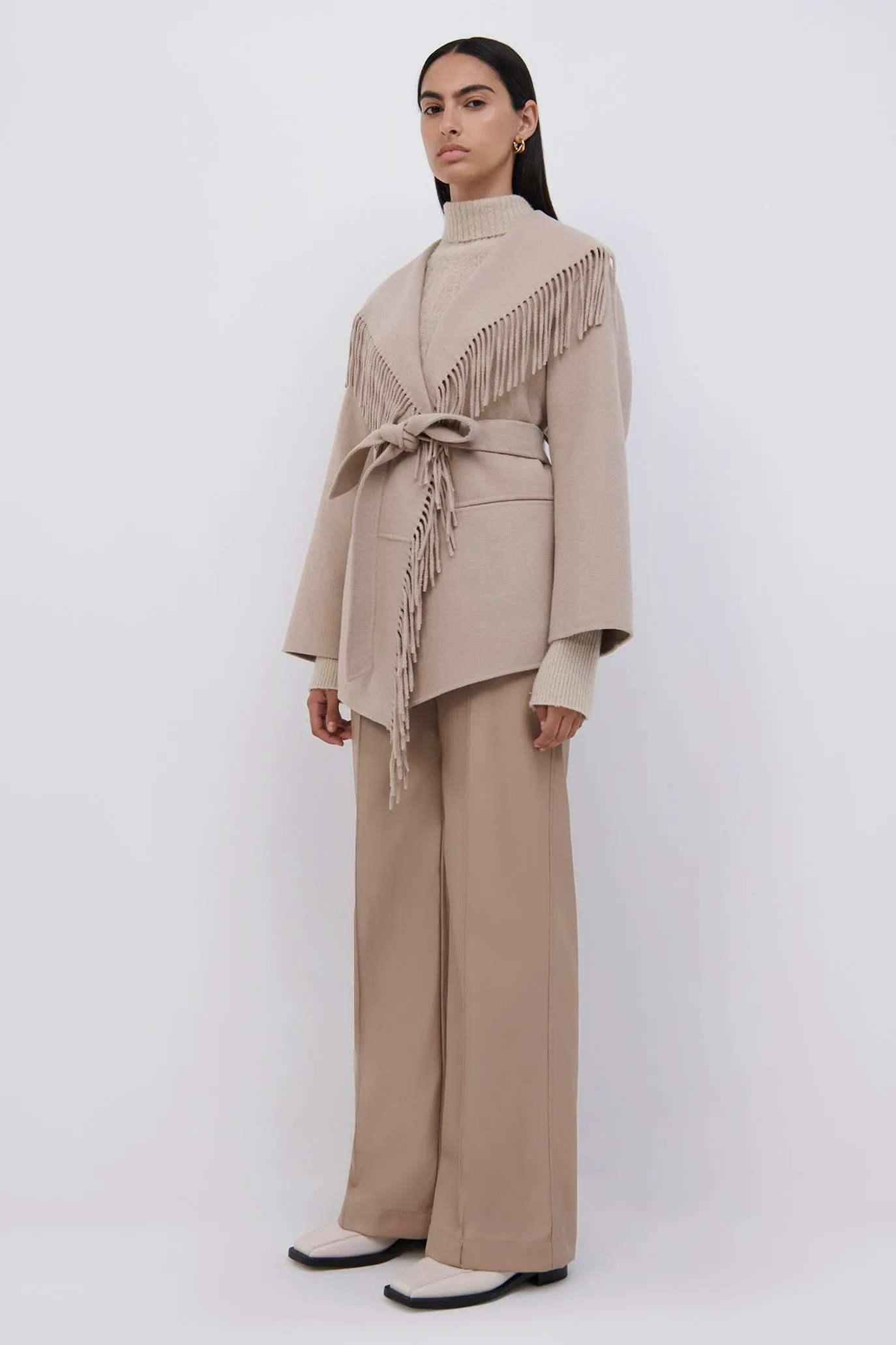 Rowen Wool Fringe Coat sold by Simkhai product image thumbnail 5