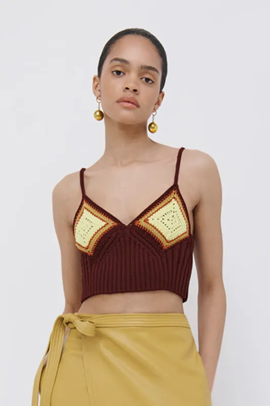 Gisella Crochet Crop Top sold by Simkhai