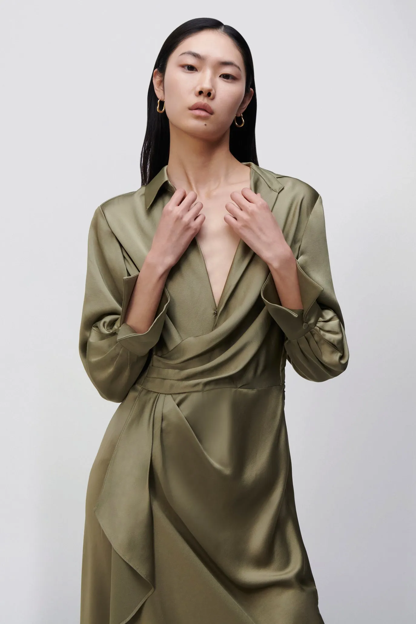 Talita Draped Front Midi Dress sold by Simkhai product image thumbnail 5