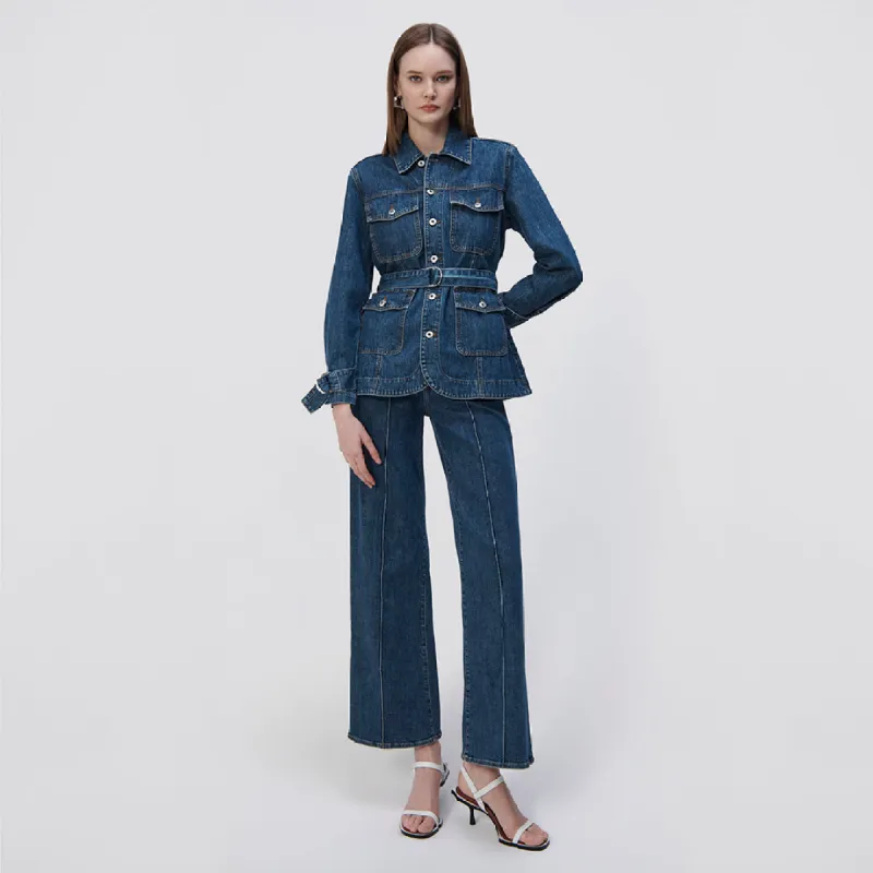 Leora Cargo Denim Jacket made by Simkhai