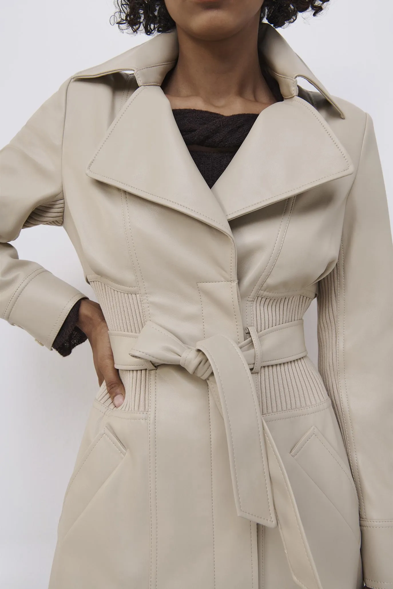 Angelica Vegan Leather Trench sold by Simkhai product image thumbnail 3